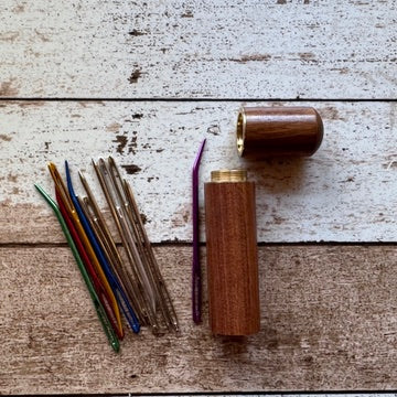 Darning Needles in Wooden Holder