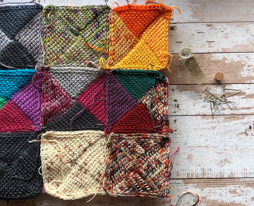 Tunisian Crochet Stash Buster Square Pattern